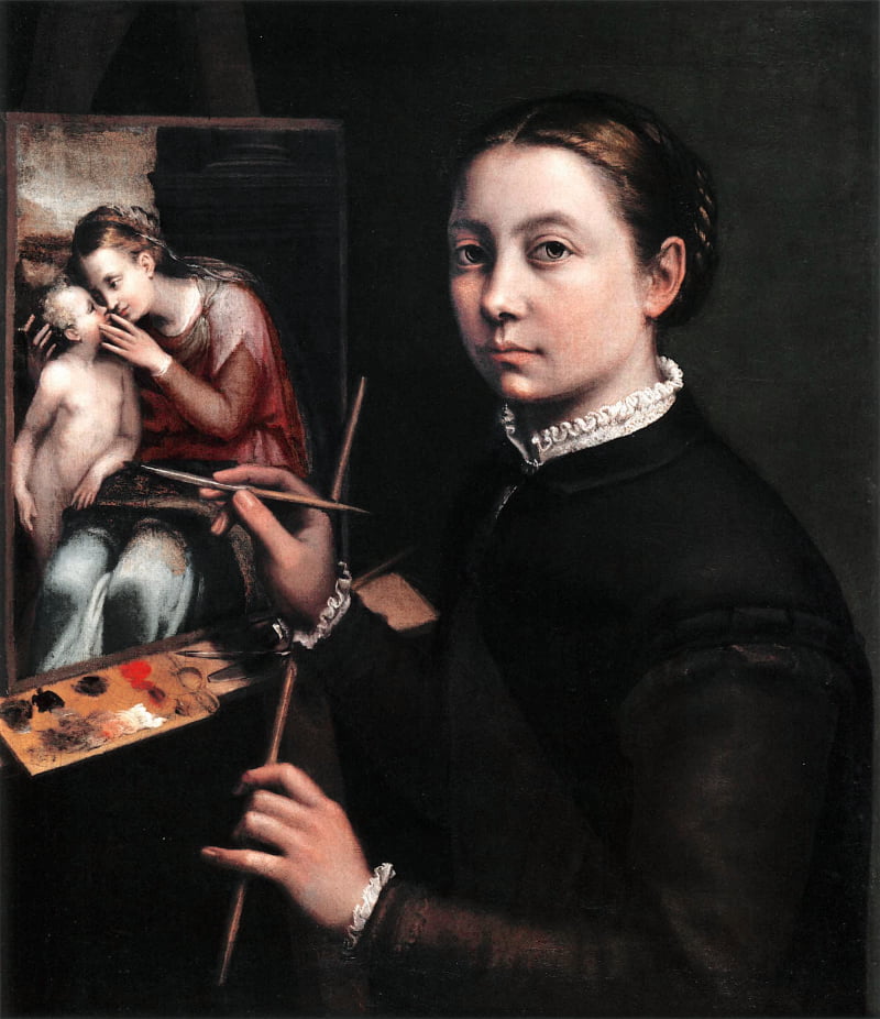 Autorretrato con Caballete, expresión artística de Sofonisba Anguissola en el Renacimiento